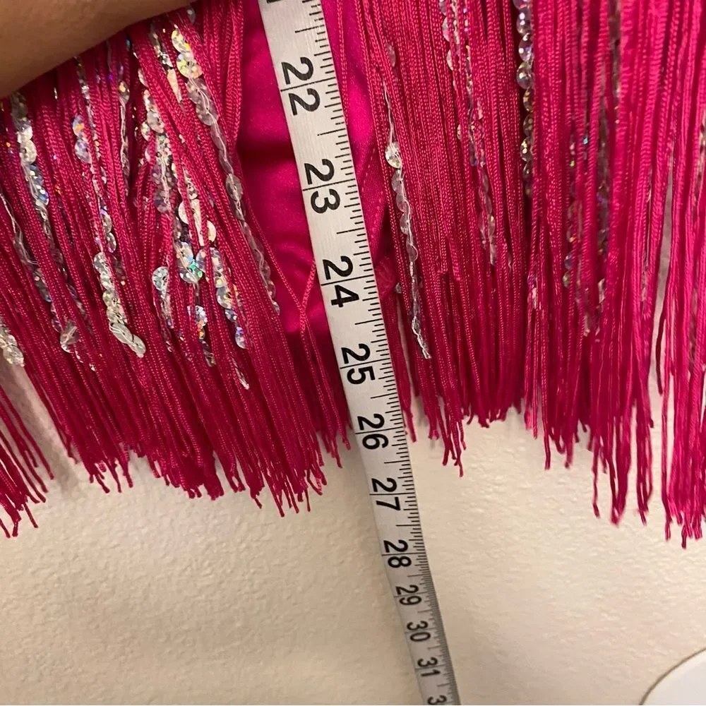 Weissman Dance costume hot pink sassy fringe dress Gonna Be A Good Day 14982 MC